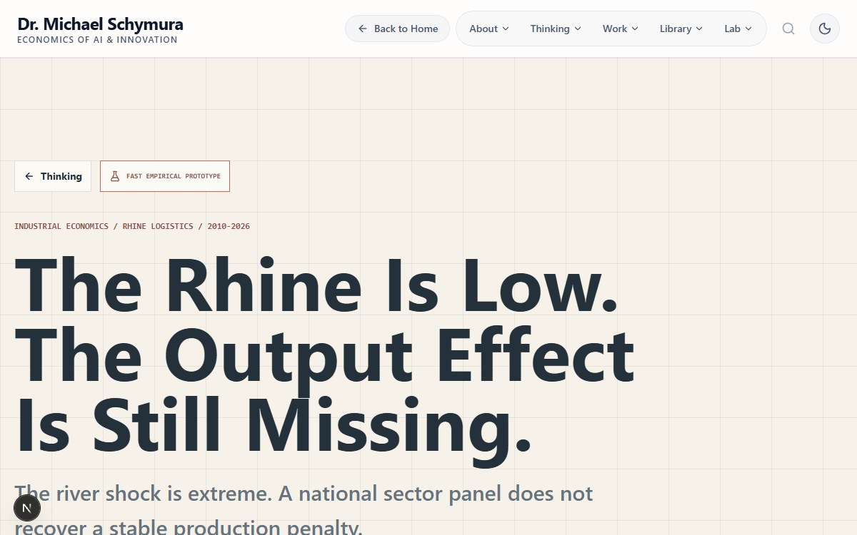 The Rhine Is Low. The Output Effect Is Still Missing.