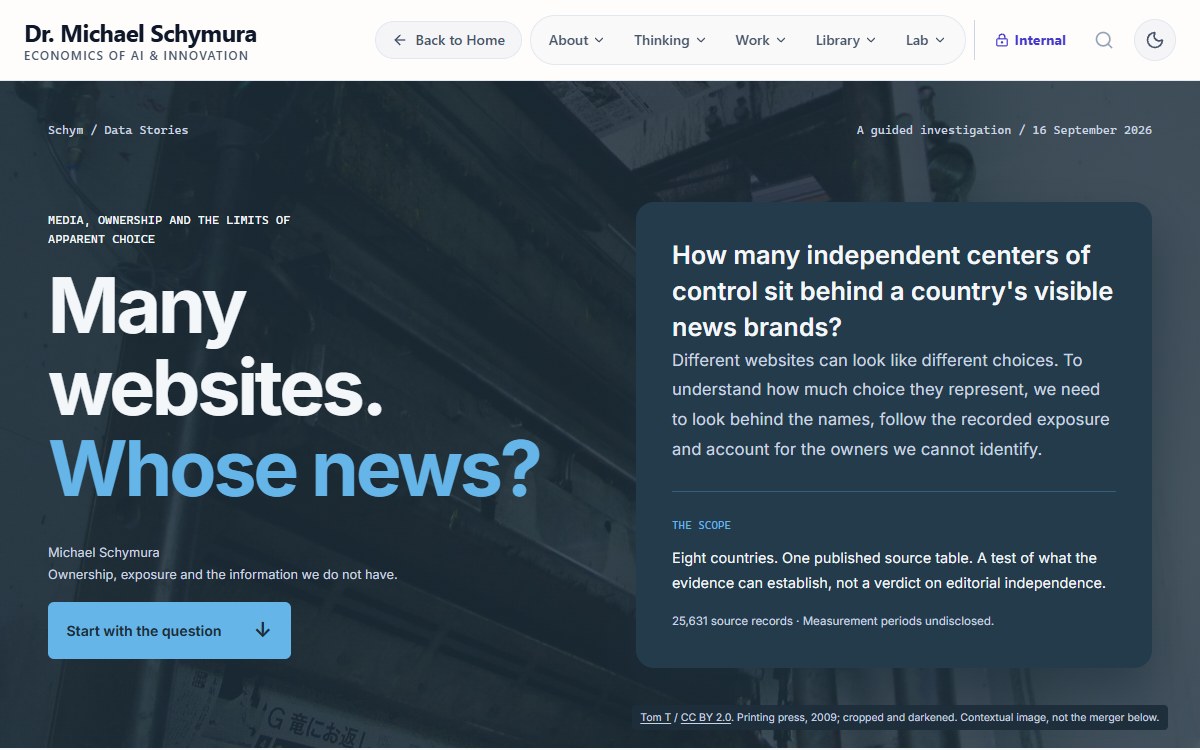 Many websites. Whose news?