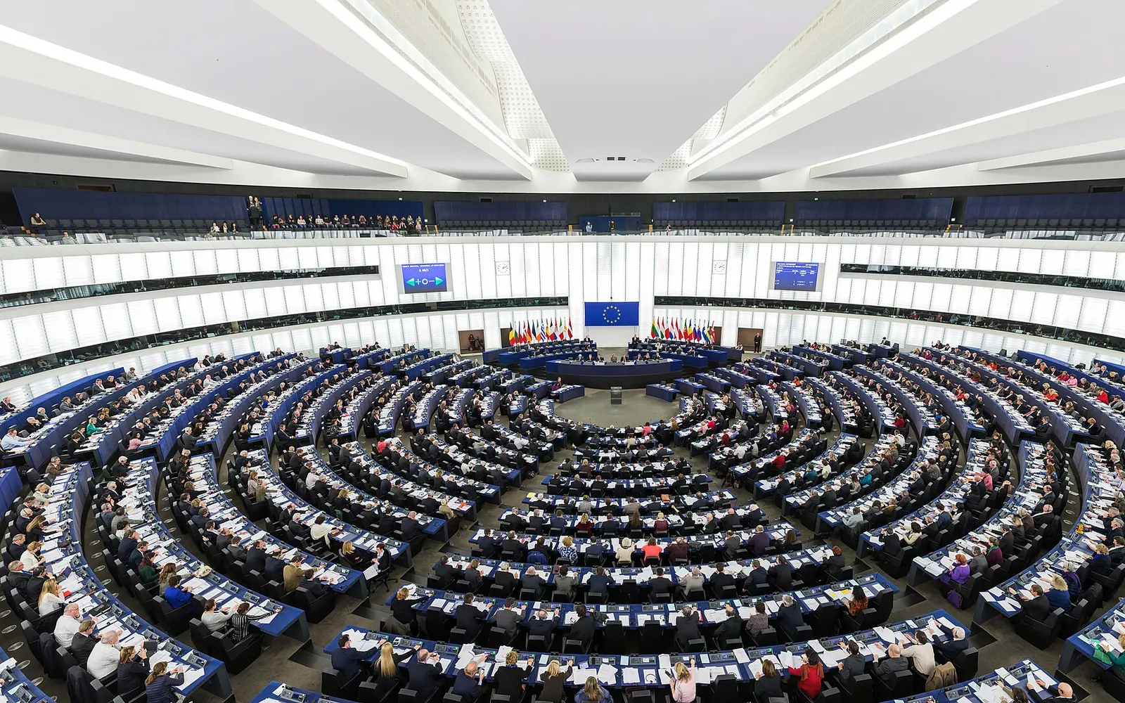 The European Parliament chamber in Strasbourg during a plenary session in 2014